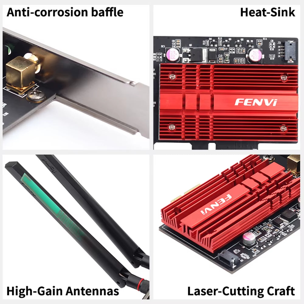 3000Mbps FV-AX3000 AX200 Wifi 6 PCI-E BT5.2 Dual Band 2.4G/5Ghz Gaming Wireless Pcie Card Adapter 802.11AX for Win 10/11 Desktop