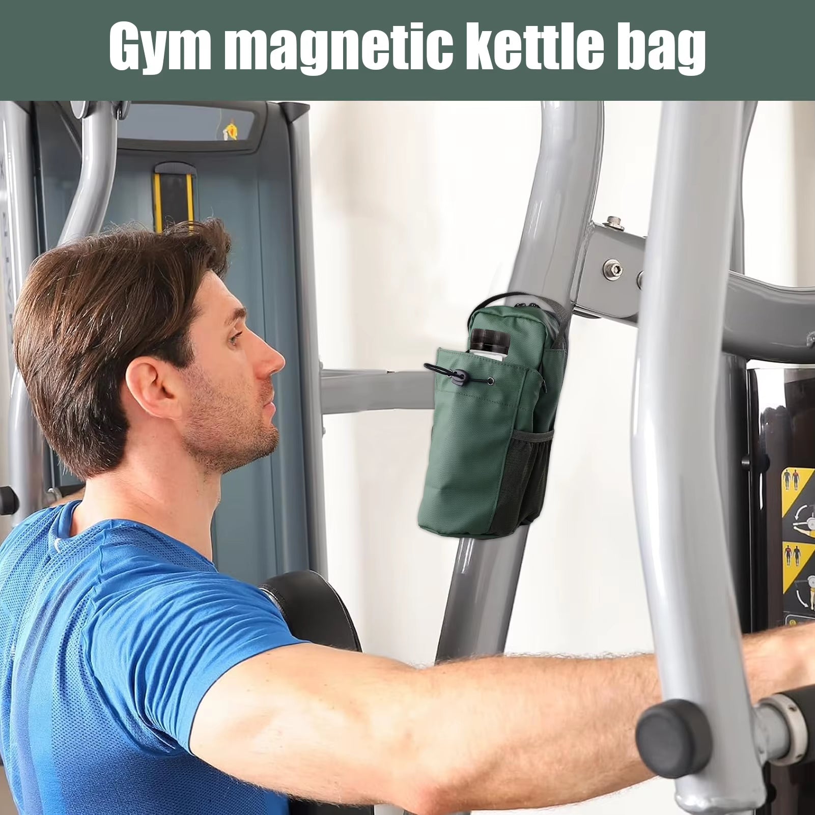 Magnetic Fitness Water Bottle Holder Crossbody Sling Bag Waterproof Non Slip Large Capacity for Gym Outdoor Sports Phone Pocket