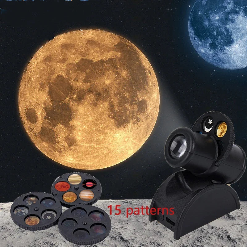 Earth Moon Light Ins Moon Projector Light Starry Sky Projector Rotate Planetarium Lamp Wall Lights Room Decor Led Night Light