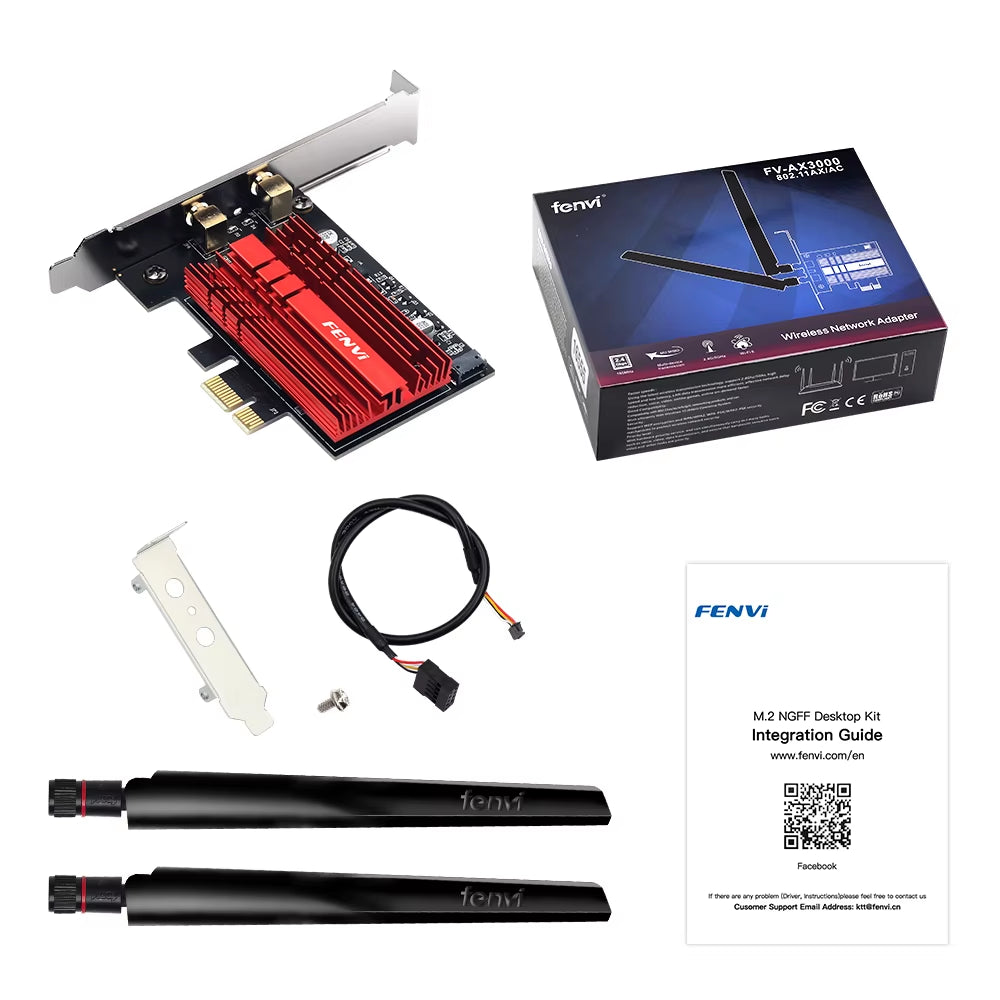 3000Mbps FV-AX3000 AX200 Wifi 6 PCI-E BT5.2 Dual Band 2.4G/5Ghz Gaming Wireless Pcie Card Adapter 802.11AX for Win 10/11 Desktop