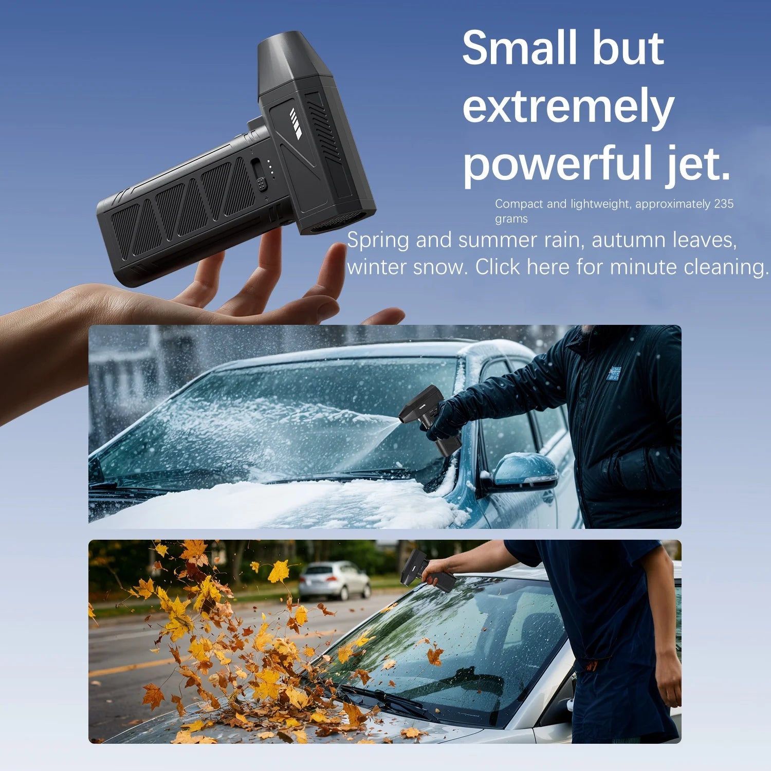 Car-Mounted Vacuum Cleaner, 180000RPM Electric Air Duster , Compressed Air Duster with Lllumination, Air Blower Dusters for Car，Snowblower